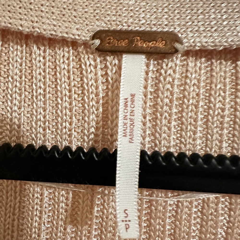 Free People Beige Ribbed Cardigan - Picture 3 of 3